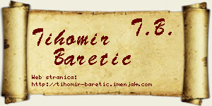 Tihomir Baretić vizit kartica